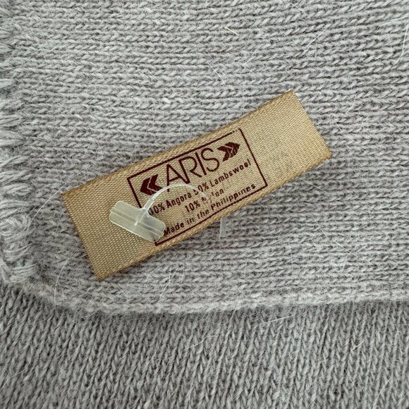 Aris Vintage Angora Lambswool Rectangle Scarf In Dusty Rose Color - Picture 2 of 4